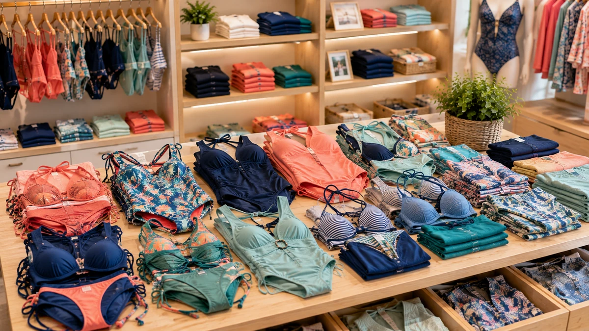 Stock di costumi da bagno e articoli mare